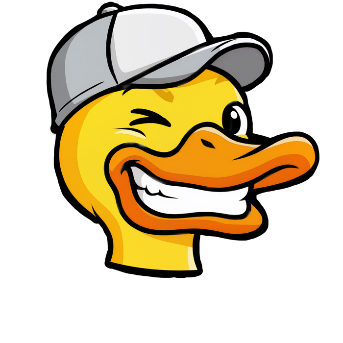 DuCSec logo – duck head with baseball cap